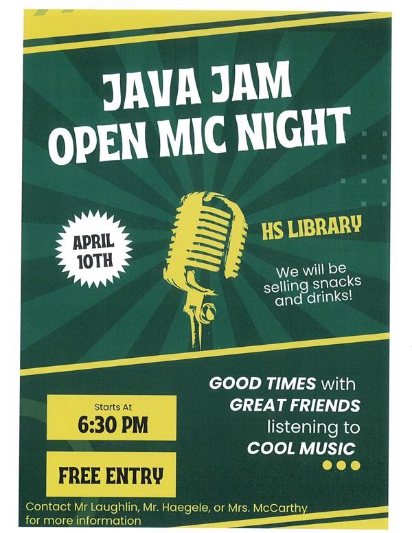  Spring JAVA JAM Open Mic Night